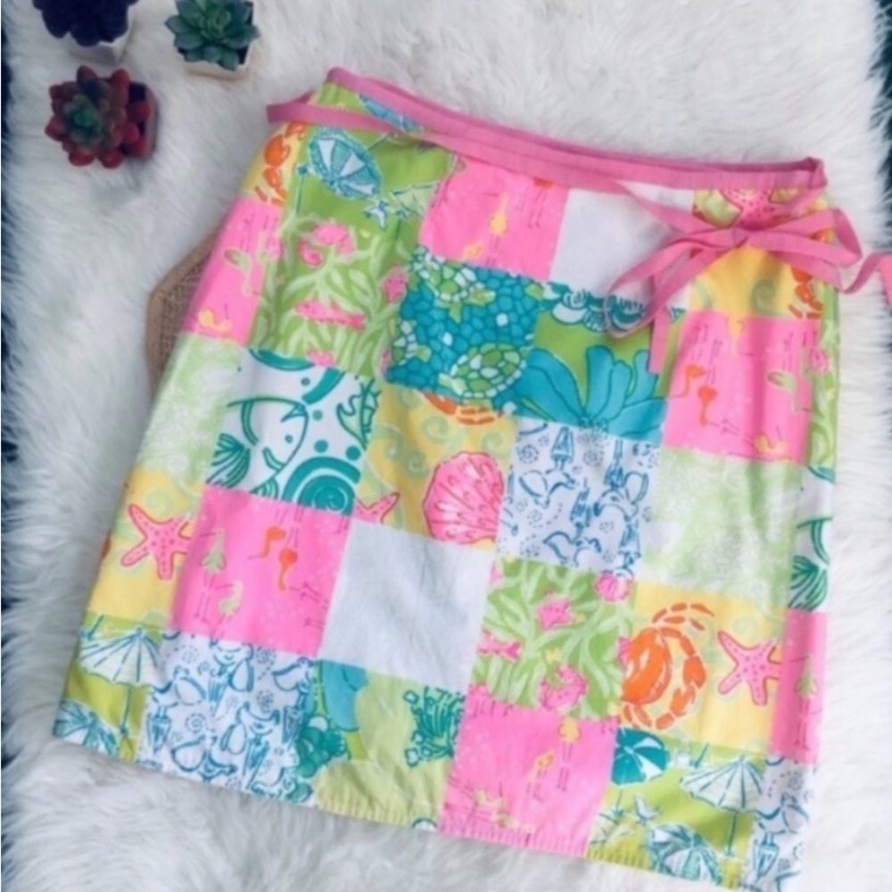 Lilly Pulitzer Pink Wrap Skirt with Tie Front